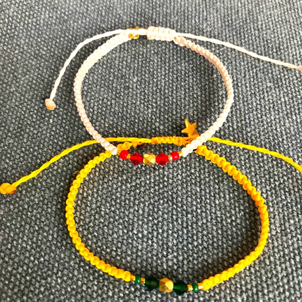 Waxed string boho bracelets